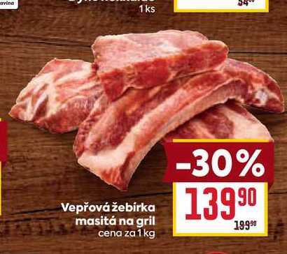 Vepřová žebírka masitá na gril cena za 1 kg