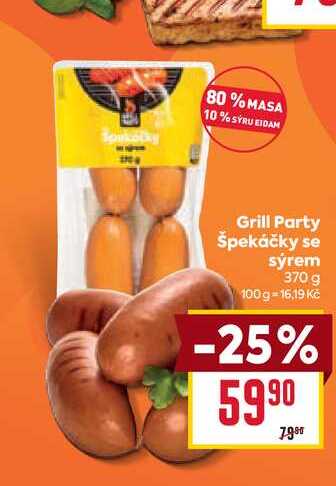Grill Party špekáčky se sýrem 370 g