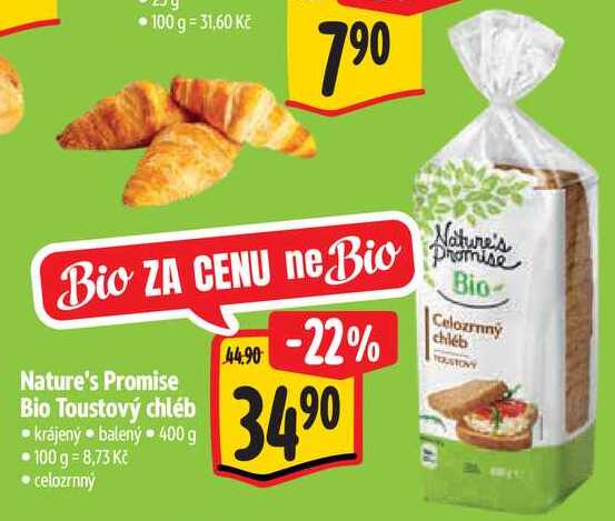 Nature's Promise Bio Toustový chléb, 400 g