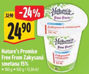Nature's Promise Free From Zakysaná smetana 15%, 180 g