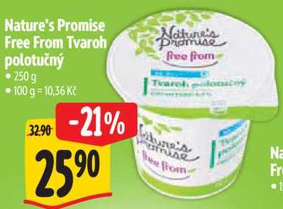 Nature's Promise Free From Tvaroh polotučný, 250 g