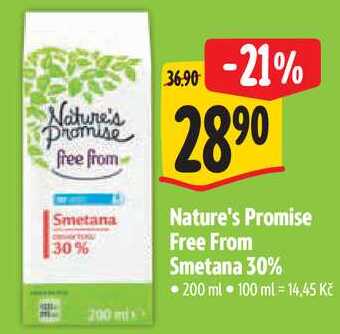 Nature's Promise Free From Smetana 30%, 200 ml