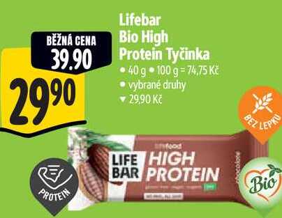 Lifebar Bio High Protein Tyčinka, 40 g
