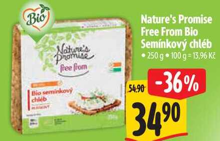 Nature's Dromise Free From Bio seminkový chléb, 250 g