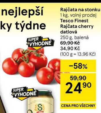 Rajčata na stonku, 1 kg, volný prodej 