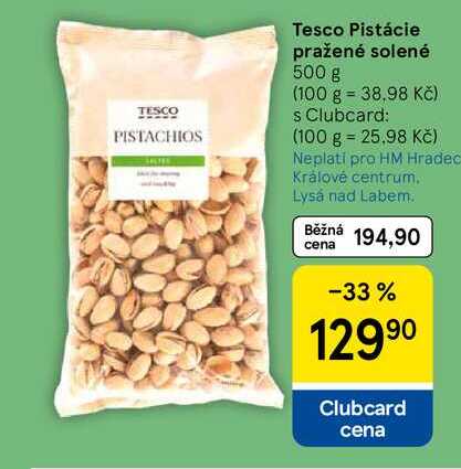 Tesco Pistácie pražené solené, 500 g