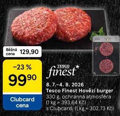 Tesco Finest Hovězí burger, 330 g