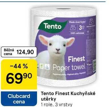 Tento Finest Kuchyňské utěrky, 1 role. 3 vrstvy