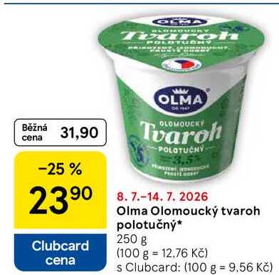 Olma Olomoucký tvaroh polotučný, 250 g