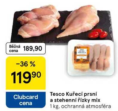 Tesco Kuřecí prsní a stehenní řízky mix, 1 kg