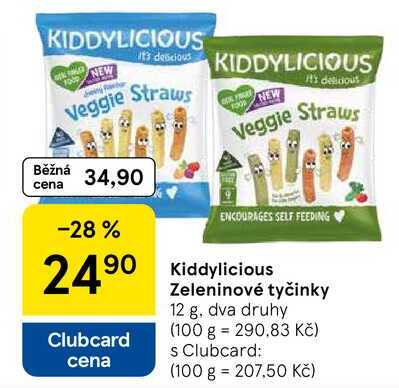 Kiddylicious Zeleninové tyčinky, 12 g
