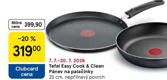 Tefal Easy Cook & Clean Pánev na palačinky, 25 cm, nepřilnavý povrch 