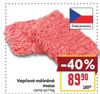Vepřové mělněné maso cena za 1 kg