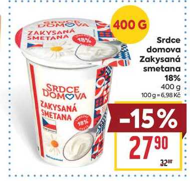 Srdce domova Zakysaná smetana 18% 400 g