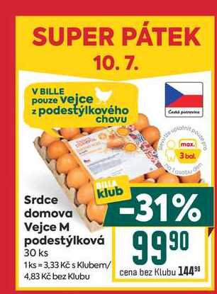 Srdce domova Vejce M podestýlková 30 ks
