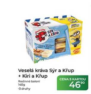 Veselá kráva Sýr a Křup + Kiri a Křup Rodinné balení 140g