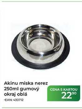 Akinu miska nerez 250ml gumový okraj oblá