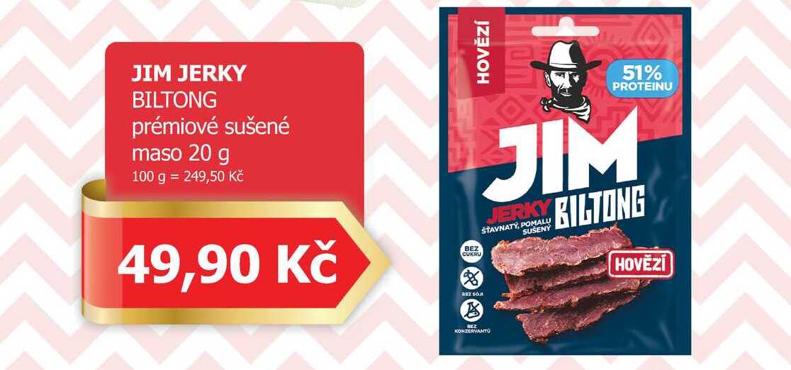 JIM JERKY BILTONG prémiové sušené maso 20 g