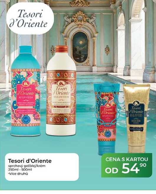 Tesori d'Oriente sprchový gel/olej/krém 250ml - 500ml