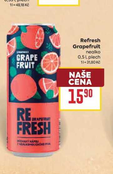 Refresh Grapefruit nealko 0,51, plech