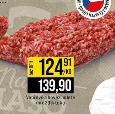 Vepřové a hovězí mleté mix 20% tuku 1kg