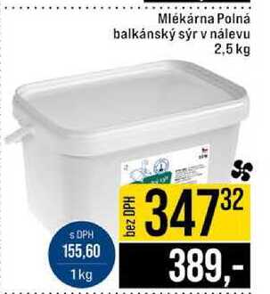 Mlékárna Polná balkánský sýr v nálevu 2,5 kg