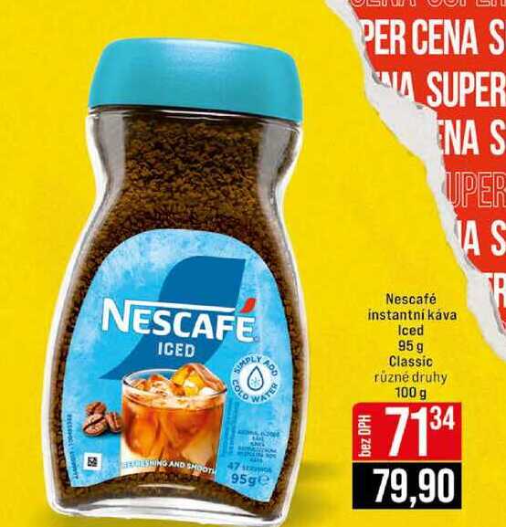 Nescafé instantní káva Iced 95 g Classic různé druhy 100 g