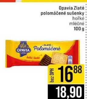 Opavia Zlaté polomȧčené sušenky hořké mléčné 100 g