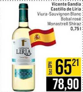 Vicente Gandia Castillo de Liria Viura-Sauvignon Blanc Bobal rosé Monastrell Shiraz 0,75l