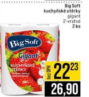 Big Soft kuchyňské utěrky gigant 2-vrstvé 2 ks 