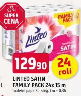 LINTEO SATIN FAMILY PACK 24x 15 m toaletní papír 3vrstvý