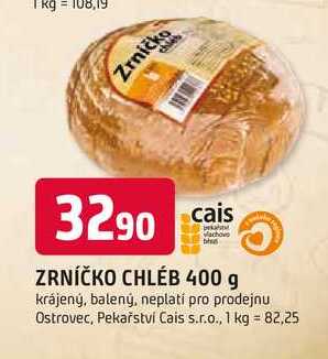 ZRNÍČKO CHLÉB 400 g krájený, balený