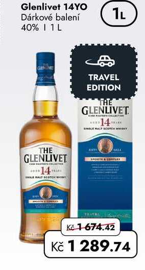 Glenlivet 14YO Dárkové balení 40% 1 L