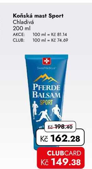 Koňská mast Sport Chladivá 200 ml