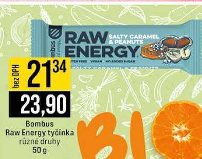 Bombus Raw Energy tyčinka různé druhy 50 g  