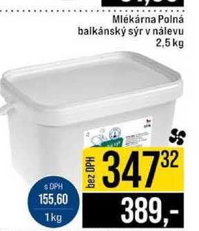Mlékárna Polná balkánský sýr v nálevu 2,5 kg