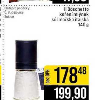 il Boschetto koření mlýnek sůl mořská italská 140 g
