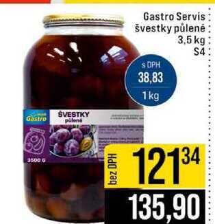 Gastro Servis švestky půlené 3,5 kg