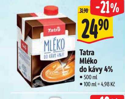 Tatra Mléko do kávy 4% 500 ml