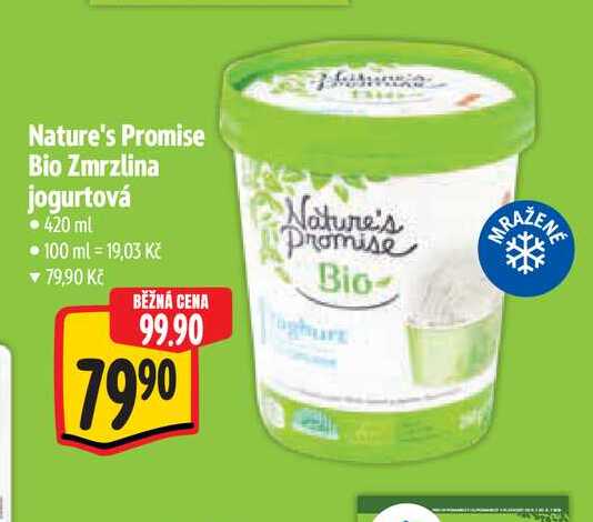 Nature's Promise Bio Zmrzlina jogurtová   420 ml 