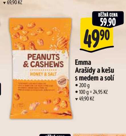 Emma Arašídy a kešu s medem a solí 200 g