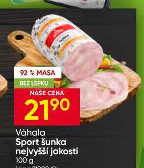 Váhala Sport šunka nejvyšší jakosti 100 g