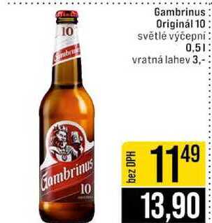 Gambrinus Originál 10 světlé výčepní 0,5l
