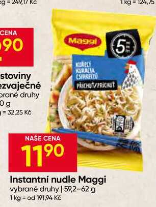 Maggi Instantní nudle vybrané druhy 59,2-62 g