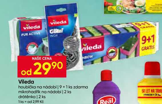 Vileda houbička na nádobí 9+1 ks zdarma