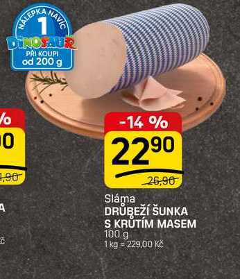 DRŮBEŽÍ ŠUNKA S KRUTÍM MASEM 100 g