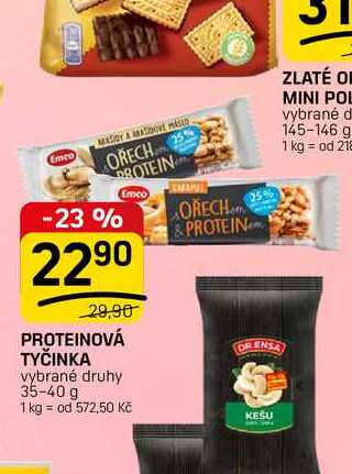 PROTEINOVÁ TYČINKA vybrané druhy 35-40 g 