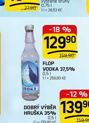 FLOP VODKA 37,5% 0,5l v akci