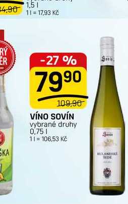 VÍNO SOVÍN vybrané druhy 0,75l
