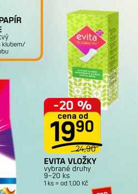 EVITA VLOŽKY vybrané druhy 9-20 ks